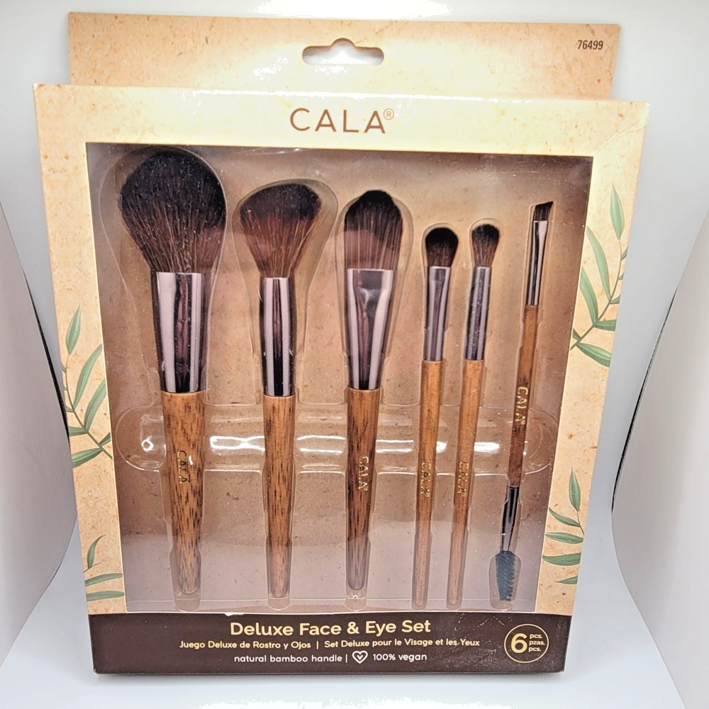 Cala Deluxe Face & Eye 6 brush set 100% vegan NIB sealed